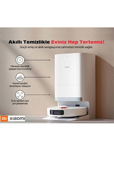 Xiaomi 6000pa Yüksek Emiş Ve Ultrasonic Halı Tanıma Premium Istasyonlu Robot Süpürge - Kendini Temizleme