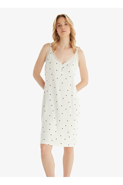 Blackspade Біла нічна сорочка з принтом 51856