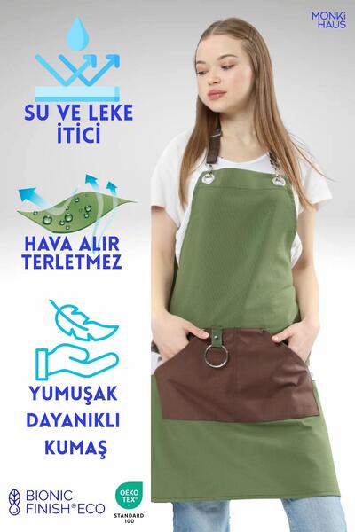 Monki Haus Cafe  Barista Kuaför Barmen Çiçekçi Mutfak Önlükleri Leke Tutmaz