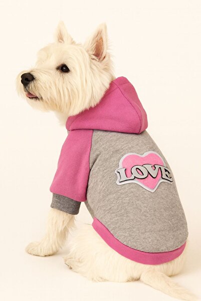 DOGİ&DOG Small Breed Love Pink Cat -Dog Sweati-Cat Dog Outfit