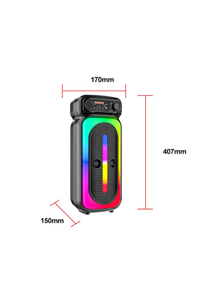 singe مكبر صوت لاسلكي بتقنية البلوتوث براديو FM ذاكرة TF مدخل USB مدخل ميكروفون قابل لإعادة الشحن