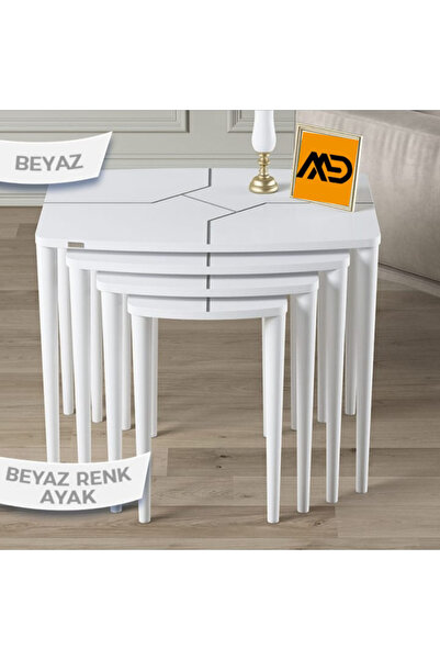 MEDA CONCEPT EYLÜL SERİSİ 1.SINIF SEHPA TAKIMI 4 LÜ MDF ZİGON SEHPA GÜRGEN AYAKLI