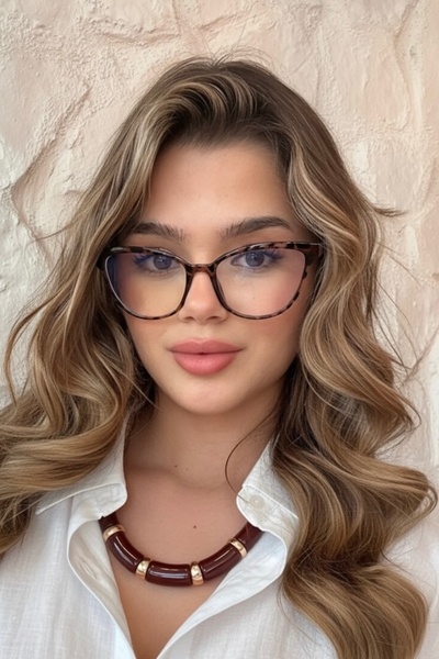 REN EYEWEAR نظارات هارموني فيجن للنساء بتصميم عين القطة بنمط الفهد مع حماية من الضوء الأزرق، نظارات شفافة شعبية