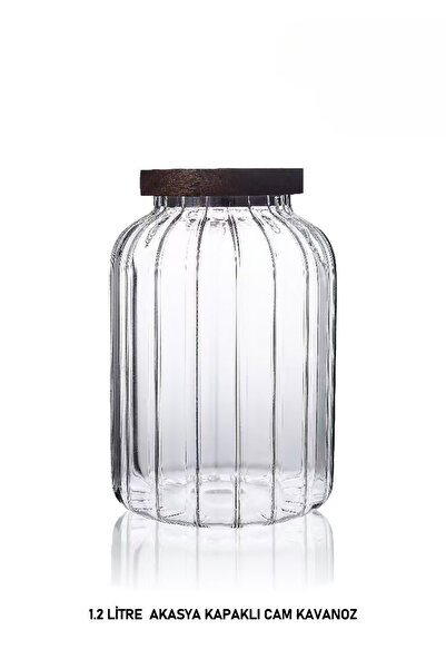 welcomein 1.2 Litre Akasya Kapaklı Cam Kavanoz – Cam Saklama Kabı, Baharat, K...
