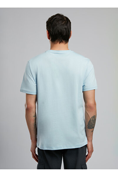 Lee Cooper Ανδρικό μπλουζάκι με στρογγυλή λαιμόκοψη ανοιχτό μπλε 252 Lcm 242038 Mark A.mavi̇