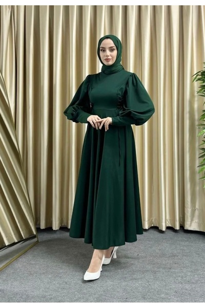 modasusev Φόρεμα Τσαμιράνι με λεπτομέρεια από κορδόνι και μανίκια μπαλόνι