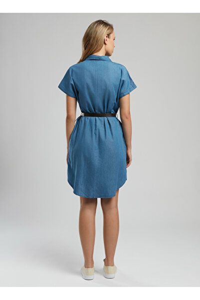 Lee Cooper Classic Collar Straight Standard Women's Dress 252 Lcf 144004 Harm Denim