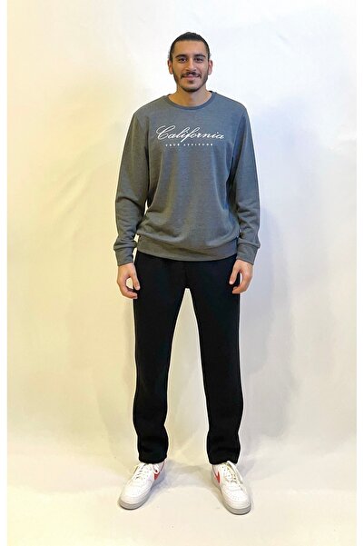 Superlife Men's Crew Neck Comfortable Fit 3 Thread Thick California Printed Sweatshirt spr24sw28