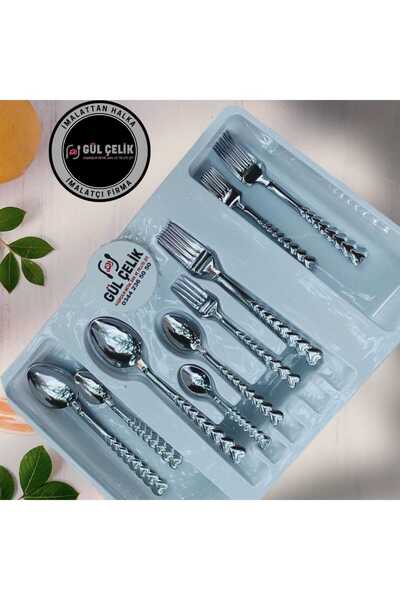 KAVEH 60 Piece 12 Person Cutlery Set Heart Model Boxed 18.0 Quality