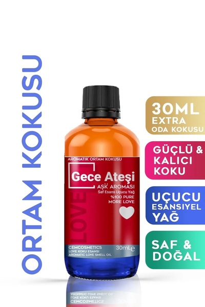 Cem Cosmetics Gece Ateşi Oda Kokusu 30ml Damlalıklı Aromatik Esansiyel Yağ Bu...