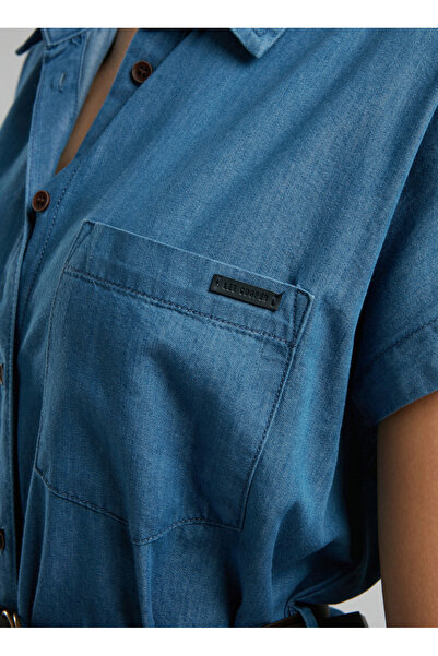 Lee Cooper Classic Collar Straight Standard Women's Dress 252 Lcf 144004 Harm Denim