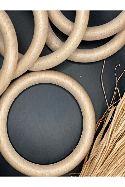 Fiolimore 10 Cm Ahşap Halka-(5 ADET)-diş Kaşıma-amigurumi-makrome Halka-aksesuar-çanta-takı