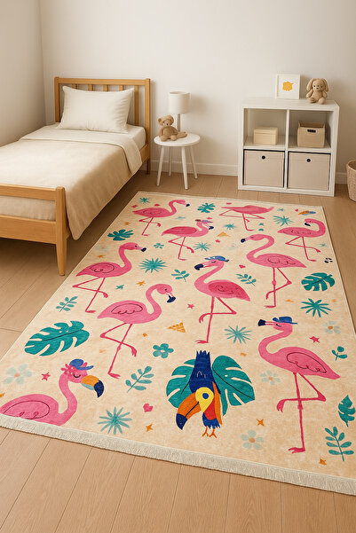 Çocuk Odası Renkli Kilim – Yıkanabilir & Kaymaz Tabanlı Atlasia Home Kids