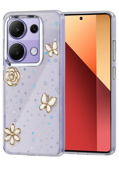 Nezih Case Redmi Note 13 Pro 4g Compatible Transparent Glitter Elegant Case