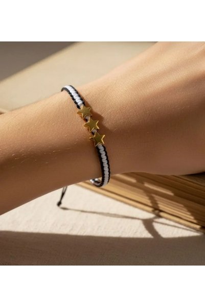 asal takı Unisex Fan Mokrome Knit Bracelet - Gift Bracelet - Beşiktaş Bracelet