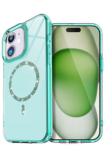 NewFace غطاء DS-DERIN Apple iPhone 12 Live Diamond Magsafe - أخضر