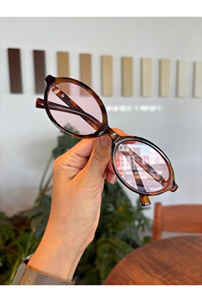 funeyes Miux Leopard Frame Pink Glass with Metal Accessories Ital Product Bone Frame Vip Product