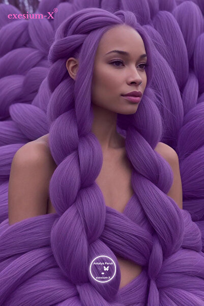 X-Pression Păr sintetic pentru împletirea africană și rasta violet 3 violet d...