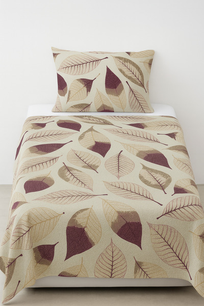 Madame Home 160*230 Pique Set with a Single Pillowcase, Suitable for Daily Use, with a Leaf Pattern.