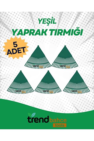 trendbahce PLASTİK YEŞİL BAHÇE TIRMIĞI (5'Lİ SET)
