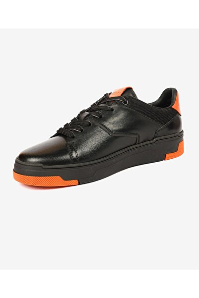 Greyder Erkek Siyah Turuncu Hakiki Deri Sneaker Ayakkabı 4K1SA17760