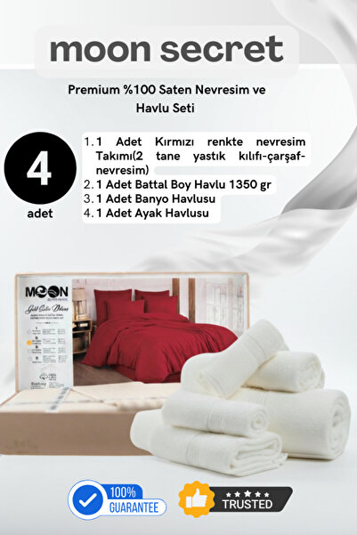 MOON SECRET 100% Premium Satin Duvet Cover and Towel Set 12 Different Color Options – 4 Piece Set 1