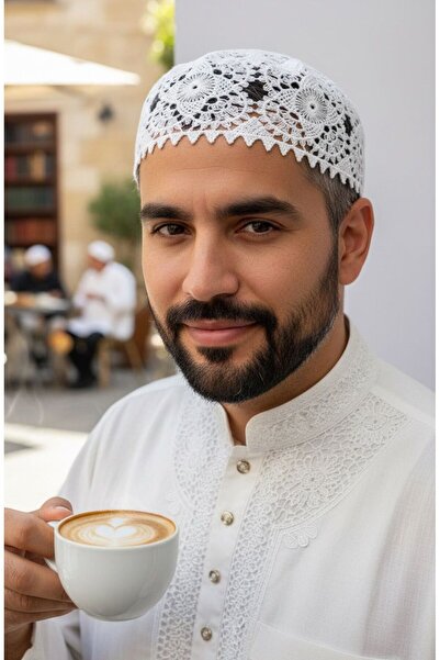 Seccadem Dantelli Namaz Takkesi Sertace iğne oyası brode