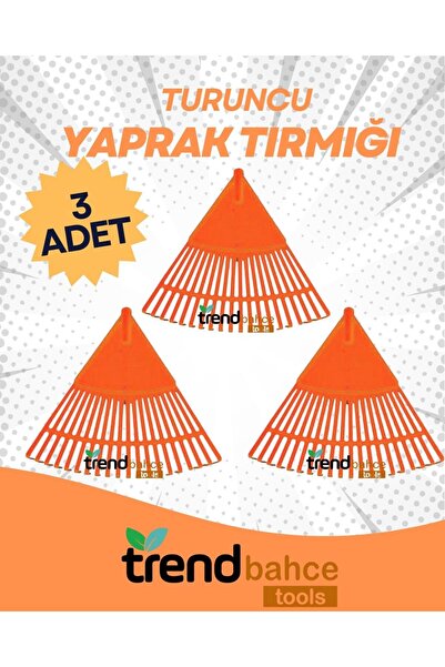trendbahce PLASTİK TURUNCU BAHÇE TIRMIĞI (3'LÜ SET)