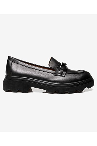 Greyder Kadın Siyah Hakiki Deri Loafer Ayakkabı 3K2UA72015