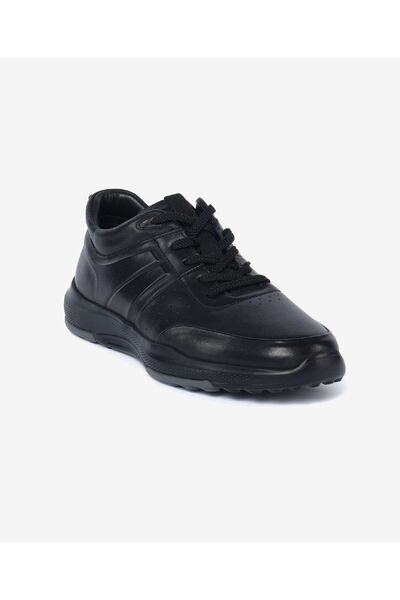Greyder Erkek Siyah Hakiki Deri Sneaker Ayakkabı 4K1UA17750