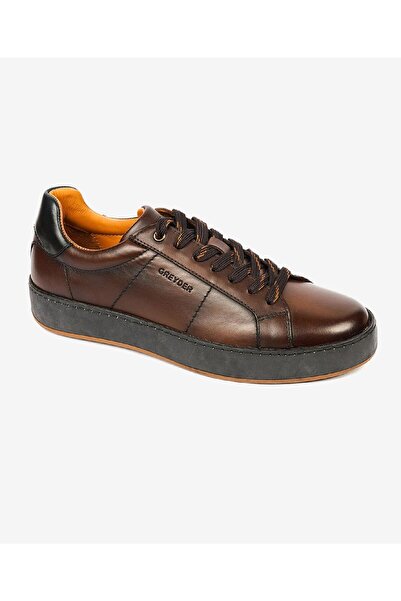 Greyder Erkek Kahverengi Hakiki Deri Sneaker Ayakkabı 4K1UA17860