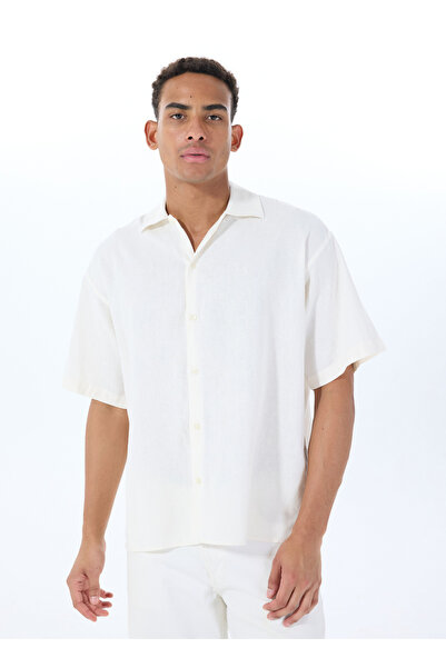 Jack & Jones Solid Spread Collar Oversized Shirt