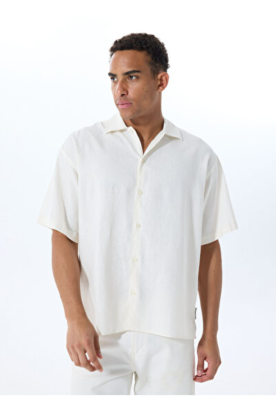 Jack & Jones Solid Spread Collar Oversized Shirt