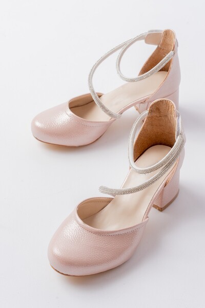 p papuccum ortopedi çocuk ayakkabıları Girls' Closed Velcro Anti-Slip Sole Heels - Evening Dress Shoes