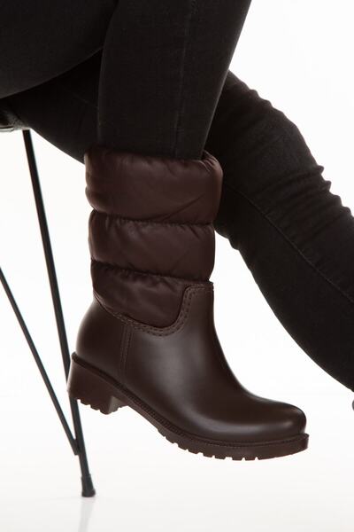 Sea&Blue Кафяви гъвкави телешки неизбрани водоустойчиви удобни ботуши за дъжд и сняг