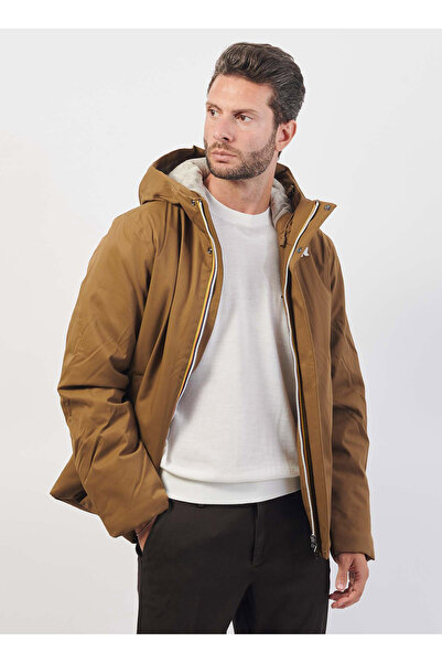 K-Way Kahve - Bej Erkek Mont K8133DW_JACKO TWILL MARMOTTA
