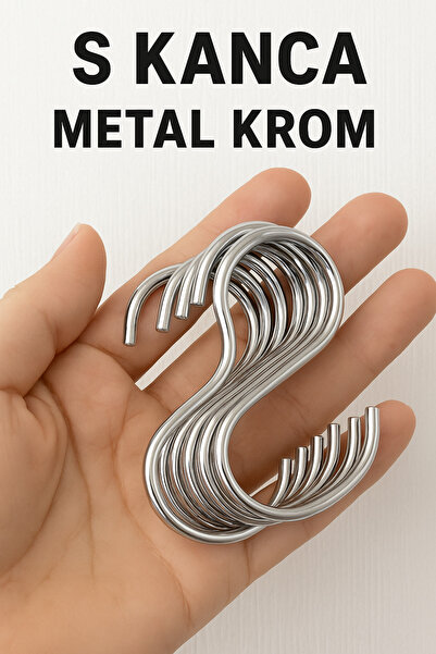 MG HOME 50 штук, колір ХРОМ, 7,5 см, металевий гачок, гачок S, гачок Es, гачо...