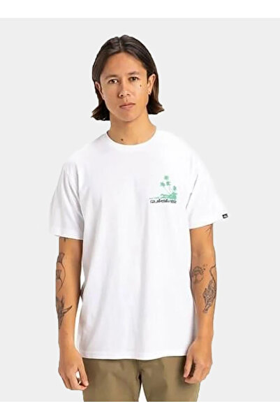 Quiksilver EQYZT08057 PALM LINES SS Beyaz Bisiklet Yaka Normal Kalıp Erkek T-...