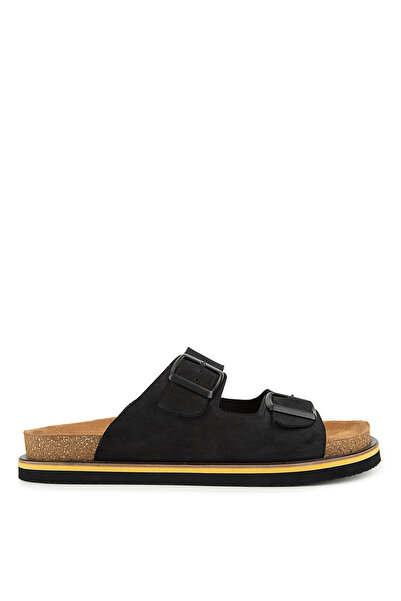 Hush Puppies Black Men's Leather Slippers Brasa