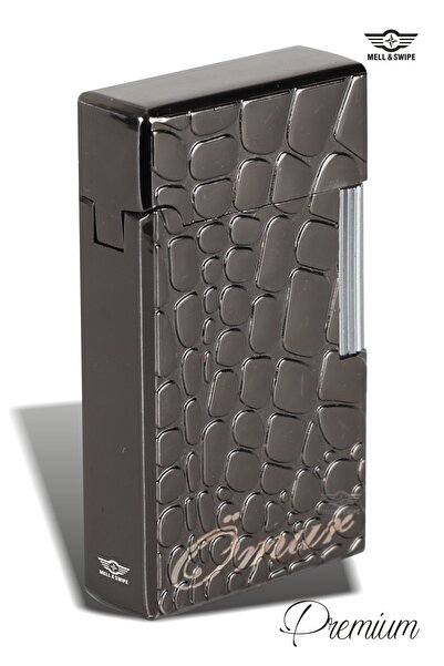 MELL & SWIPE Kişiye Özel İsim Baskılı Lüks Hediyelik Dupont Tarzı Gazlı Pürmüz Alevli Yan Ağız Puro Çakmağı Füme