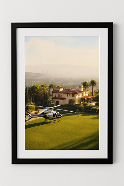 KAYABEY HOME High Life 1980 Los Angeles Old Money Siyah Ahşap Çerçeveli Tablo