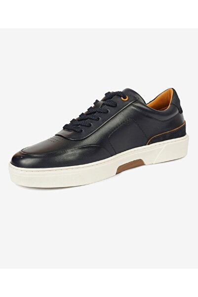 Greyder Erkek Lacivert Hakiki Deri Sneaker Ayakkabı 4K1SA17421
