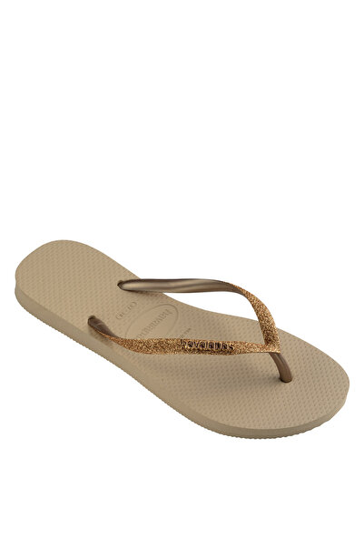 Havaianas Papuci subțiri cu sclipici, gri nisip