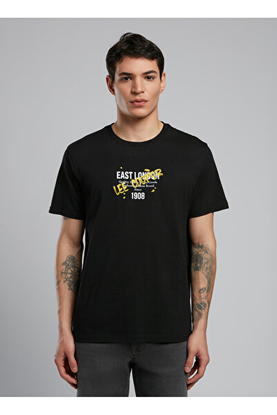 Lee Cooper Ανδρικό μπλουζάκι με στρογγυλή λαιμόκοψη μαύρο 252 LCM 242034 ORSINO BLACK