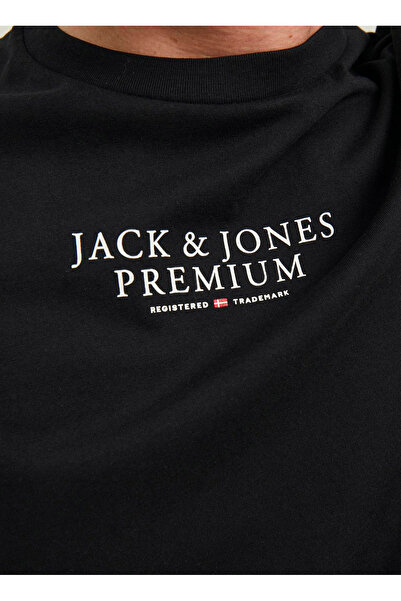 Jack & Jones Ανδρικό μπλουζάκι με λαιμόκοψη μαύρο 12217167_jprbluarchie Ss Tee Crew N