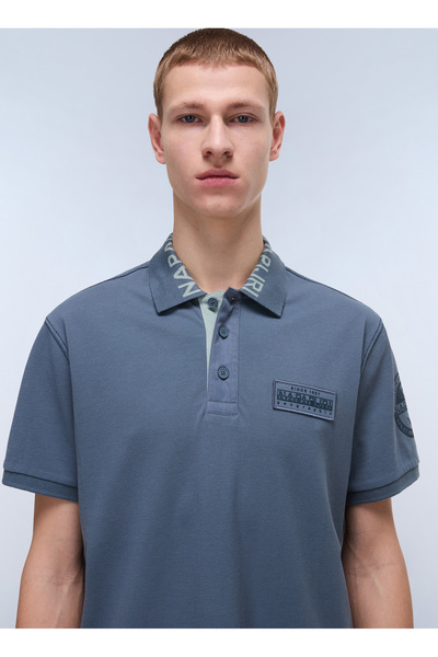 Napapijri NP0A4IN9G1Y1-E-AMUNDSEN 1 Gri Relaxed Erkek T-Shirt