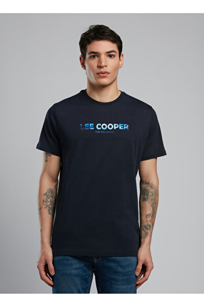 Lee Cooper Чорна чоловіча футболка з круглим коміром 252 LCM 242039 EMBER LACİVERT