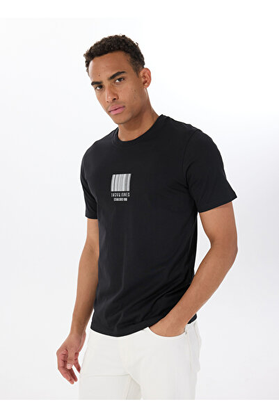 Jack & Jones Bisiklet Yaka Siyah Erkek T-Shirt 12288570_JCOBARCODE TEE SS CREW NEC