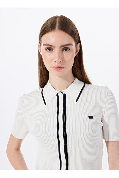 Jeep Polo Yaka Normal Düz Ekru Kazak Kadın J5SL-KZK7875