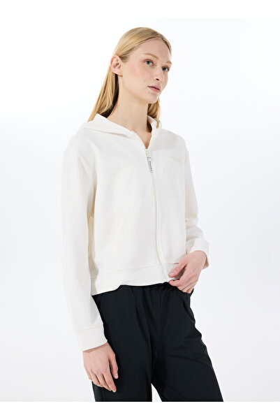 Discovery Expedition D5SL-SWT3538 Kırık Beyaz Kapüşon Yaka Relaxed Düz Kadın ...